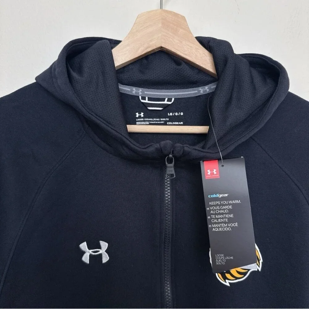 Under Armour Mens Large Cold Gear Hooded Full Zip Micro Fleece Liner Jacket